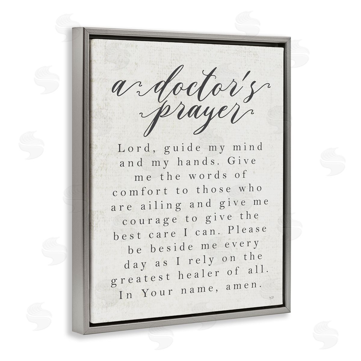 Lux + Me Designs A Doctor's Prayer Faith Based Office Gray Floater Frame Canvas Art