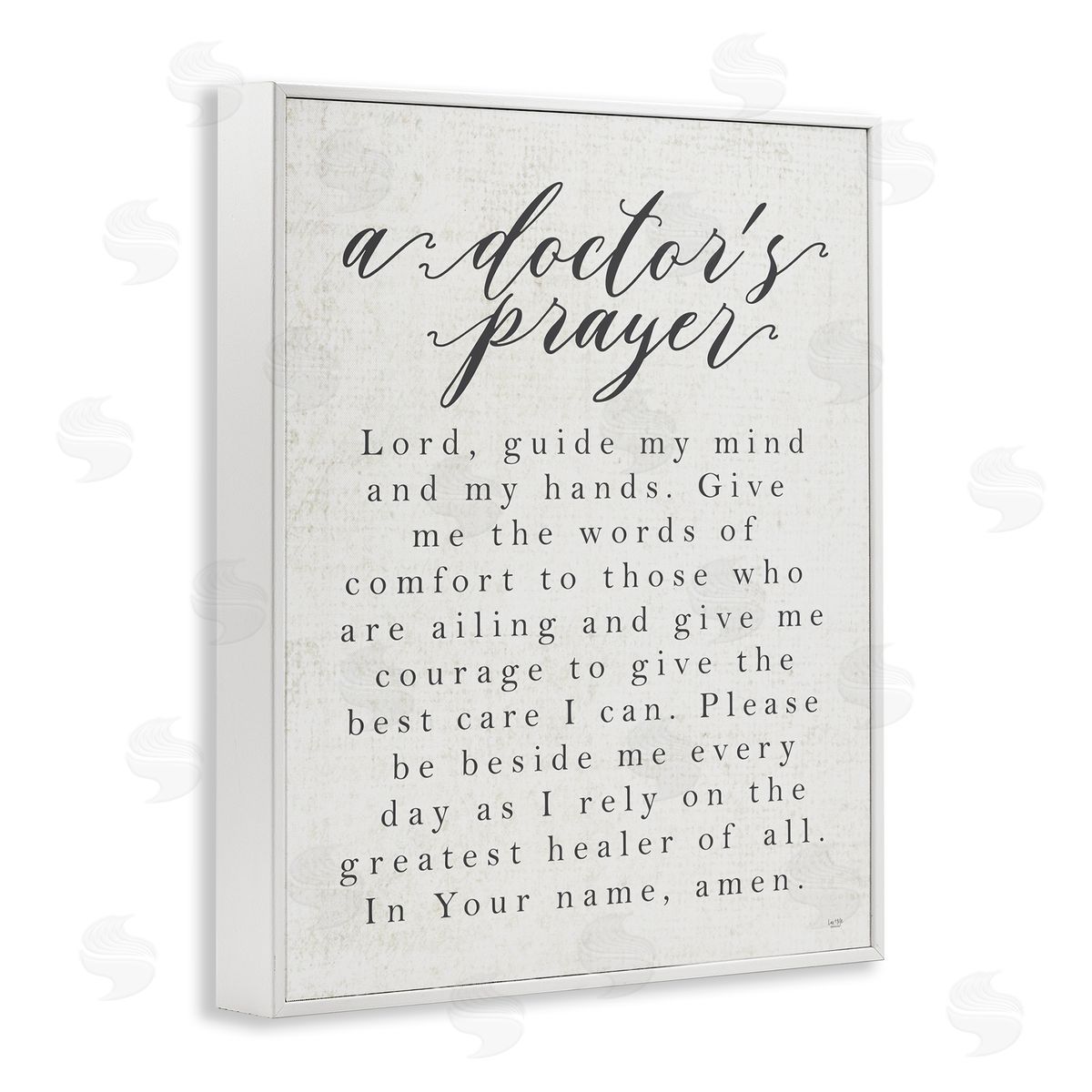 Lux + Me Designs A Doctor's Prayer Faith Based Office White Framed Giclee Wall Art