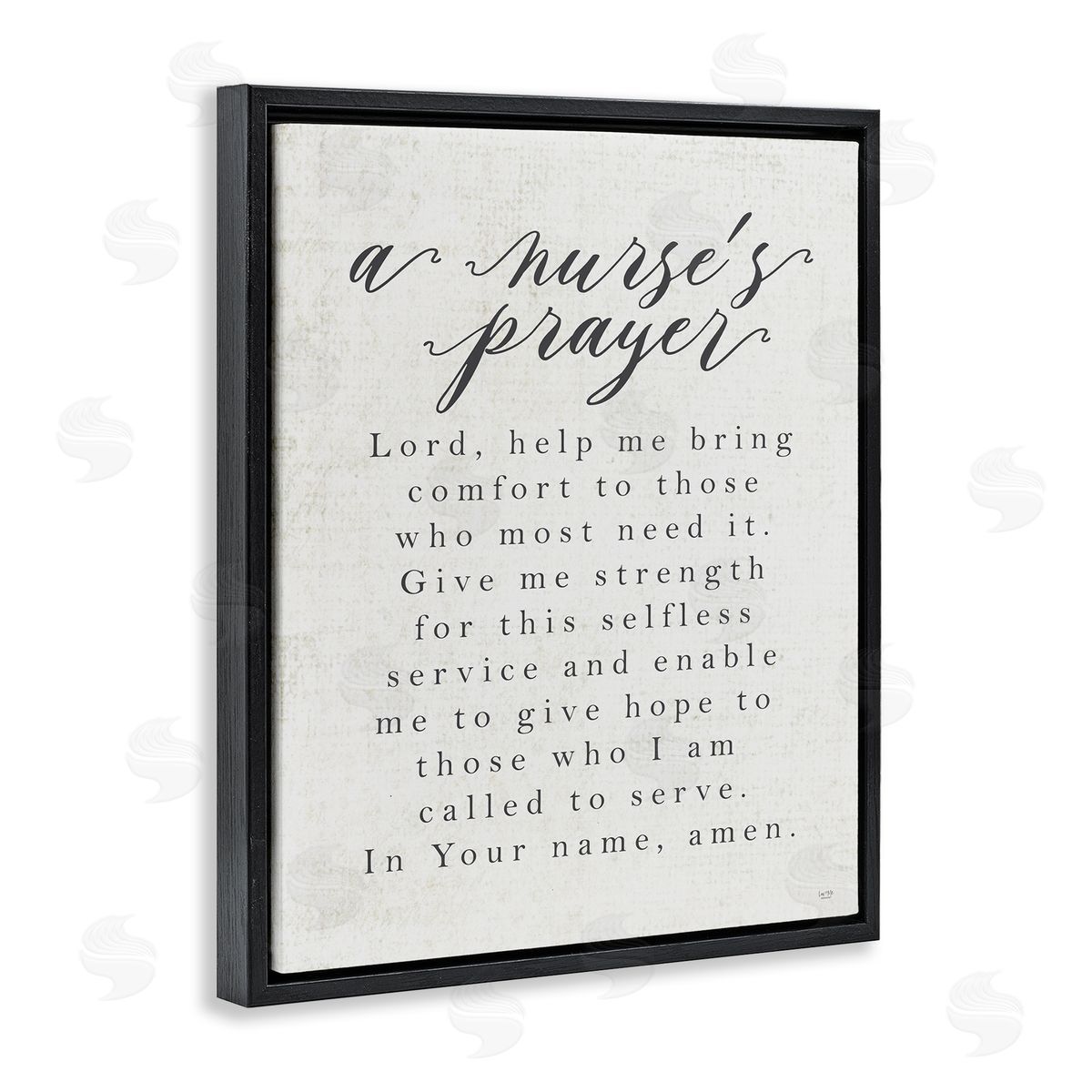 Lux + Me Designs A Nurse's Prayer Inspirational Office Faith  Black Floater Frame Canvas Art