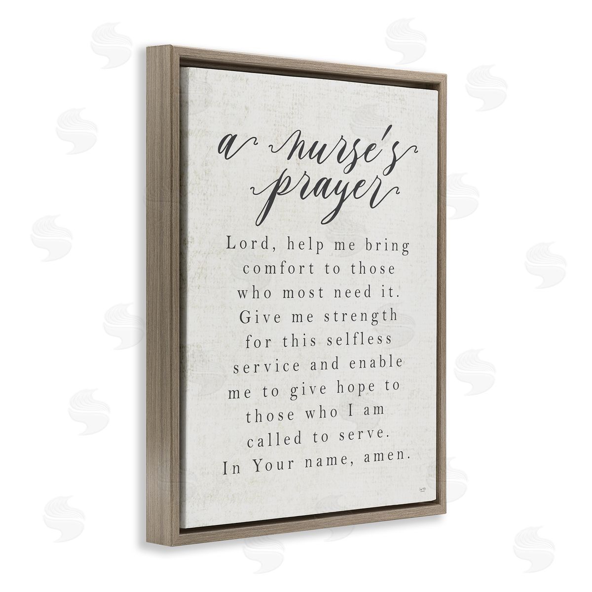 Lux + Me Designs A Nurse's Prayer Inspirational Office Faith  Brown Floater Frame Canvas Art