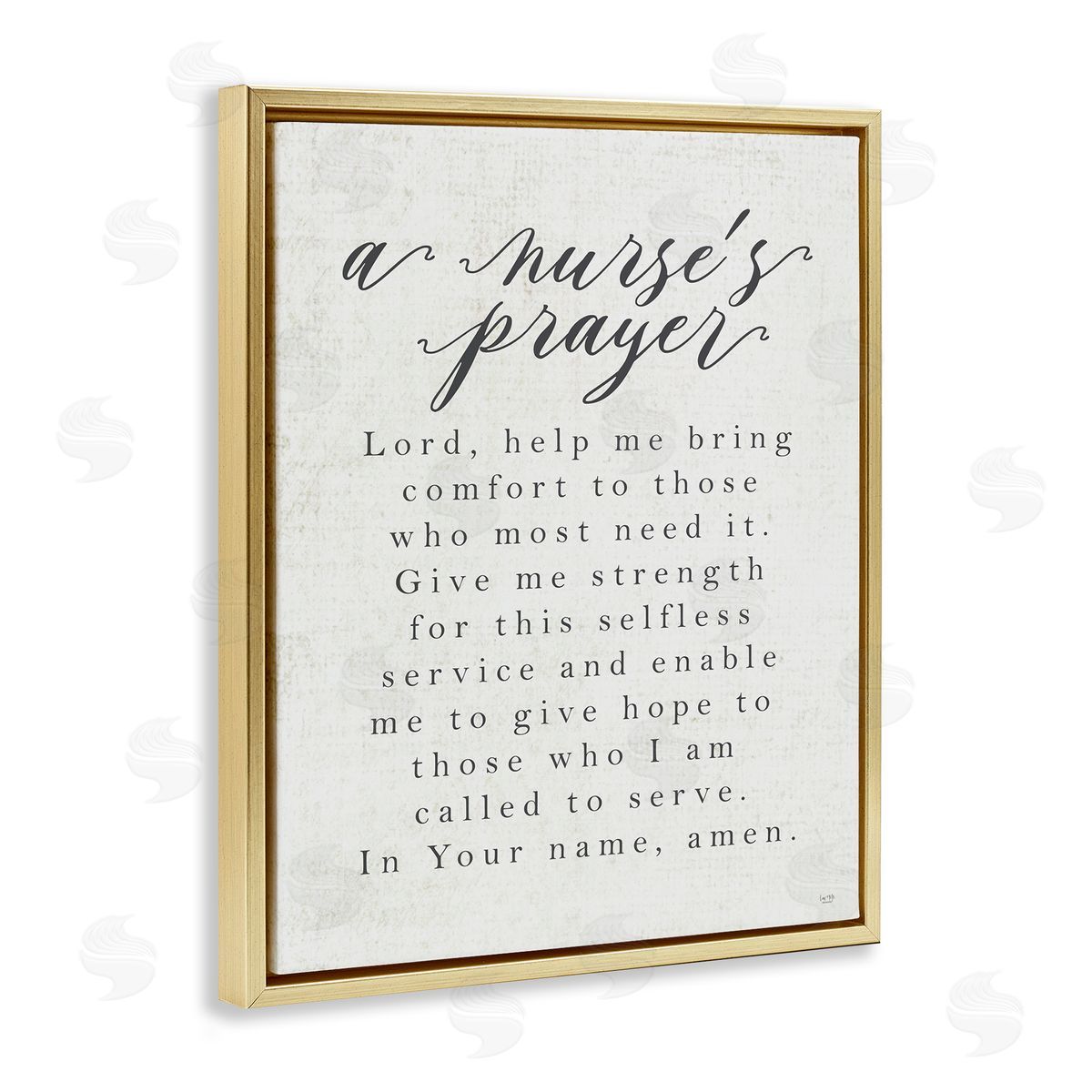Lux + Me Designs A Nurse's Prayer Inspirational Office Faith  Gold Floater Frame Canvas Art