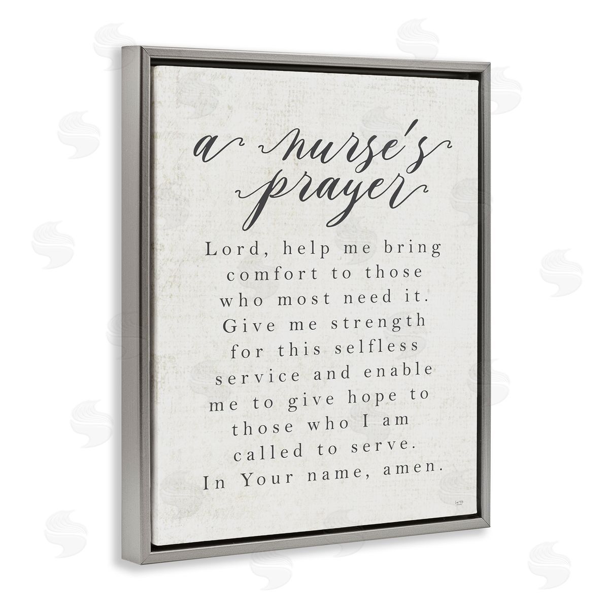 Lux + Me Designs A Nurse's Prayer Inspirational Office Faith  Gray Floater Frame Canvas Art