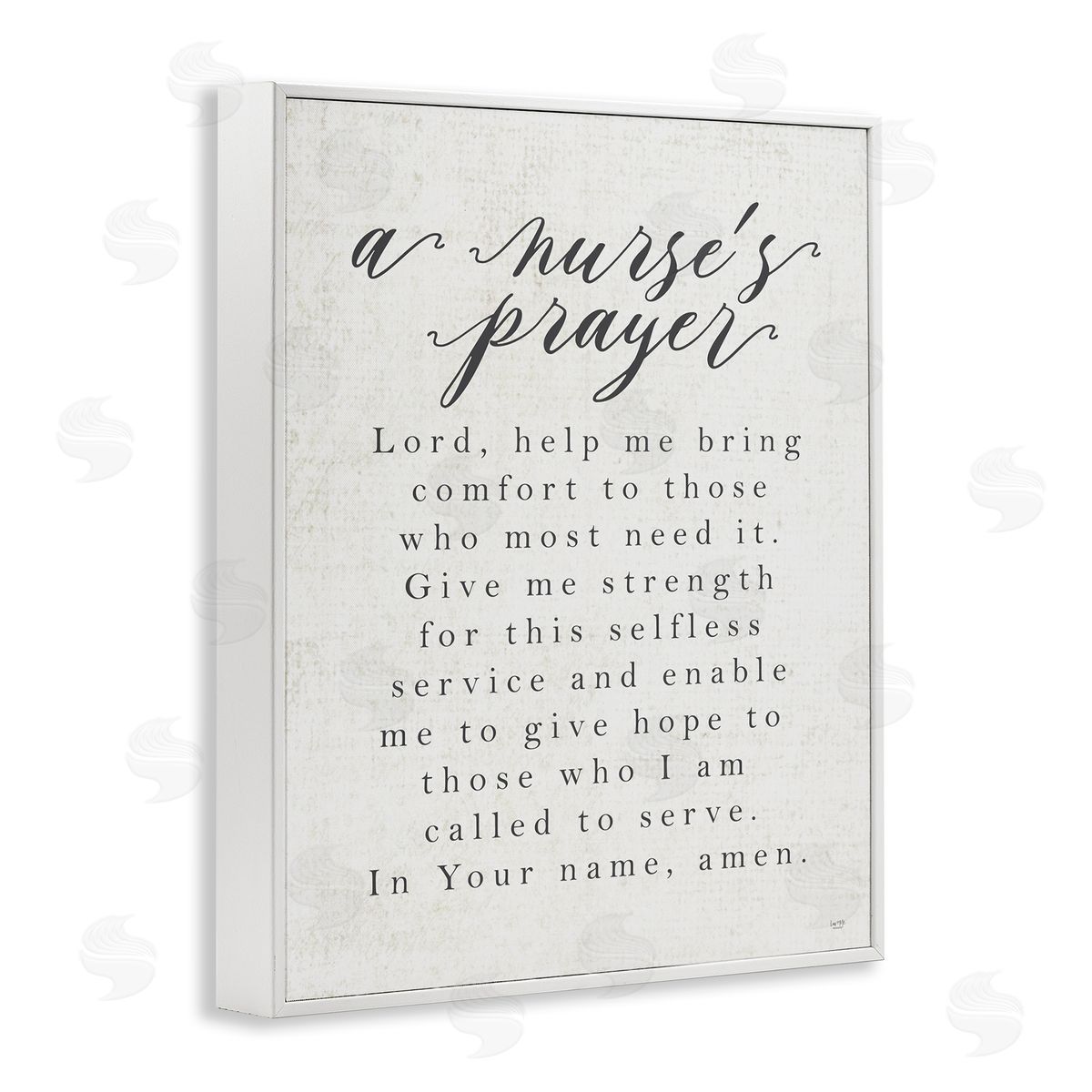 Lux + Me Designs A Nurse's Prayer Inspirational Office Faith  White Framed Giclee Wall Art