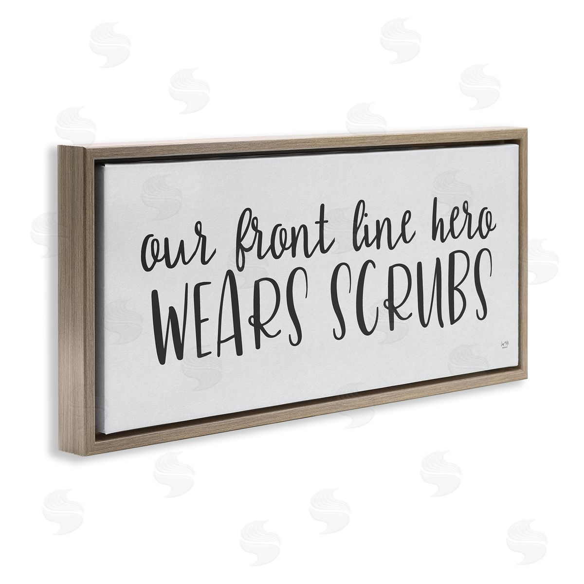 Lux + Me Designs Heroes Wear Scrubs Healthcare Appreciation Brown Floater Frame Canvas Art