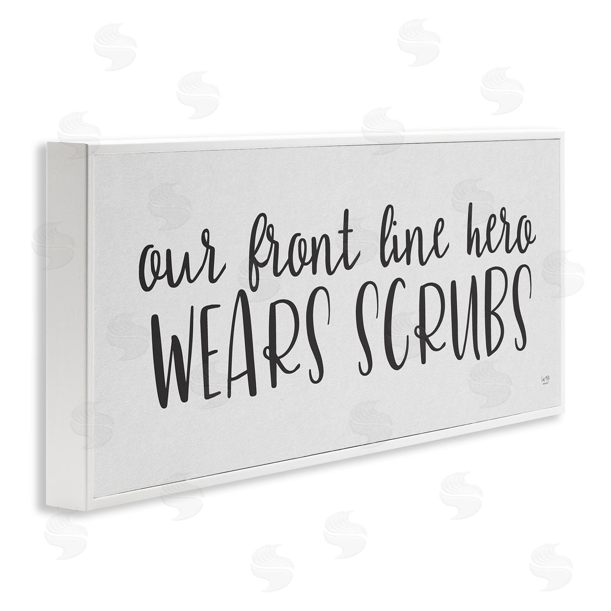 Lux + Me Designs Heroes Wear Scrubs Healthcare Appreciation White Framed Giclee Wall Art