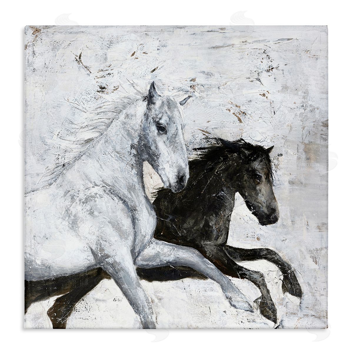 Wild Horses Racing Abstraction Canvas Wall Art, Home Decor by Design Fabrikken