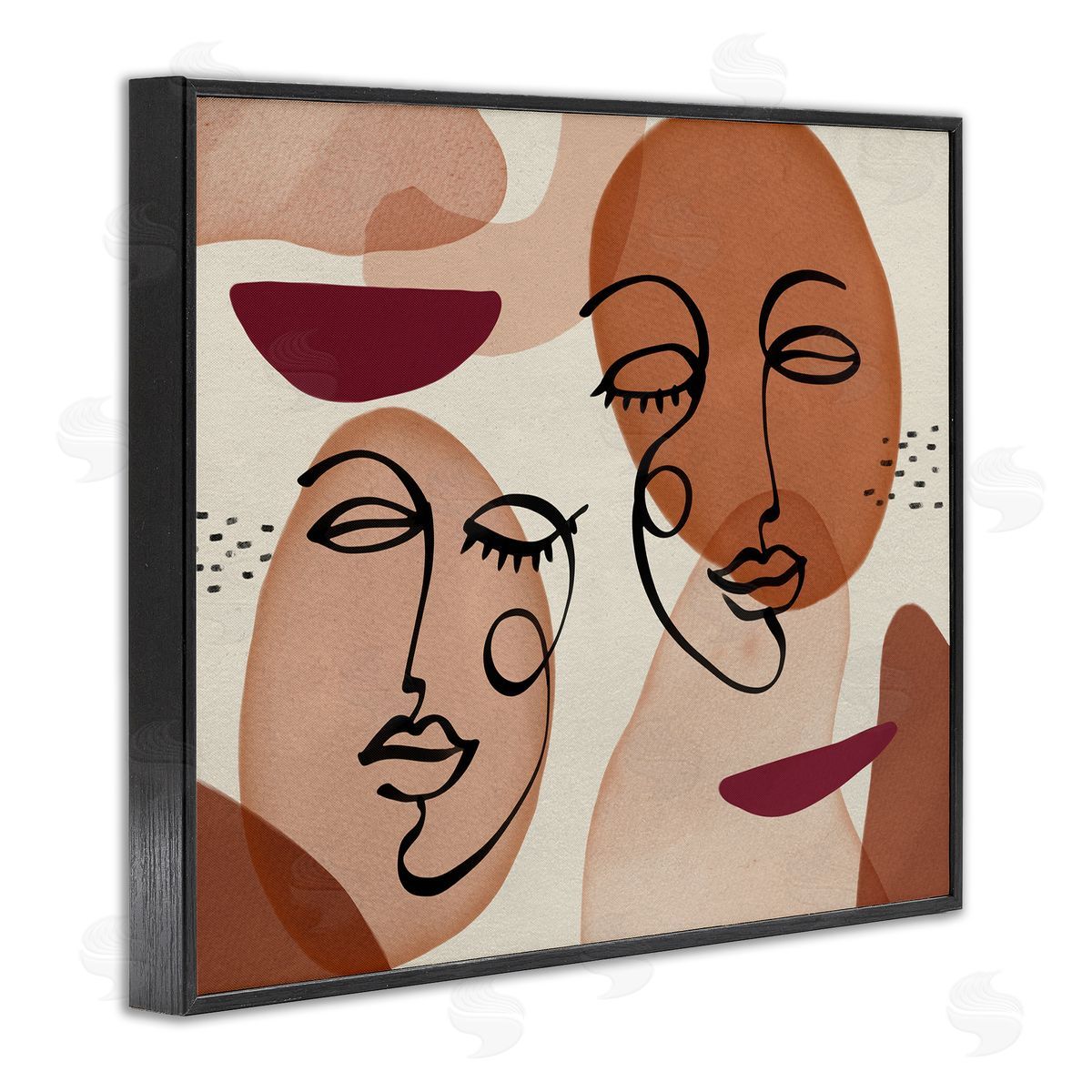 Ziwei Li Abstract Facial Features Circular Shapes Black Framed Giclee Wall Art