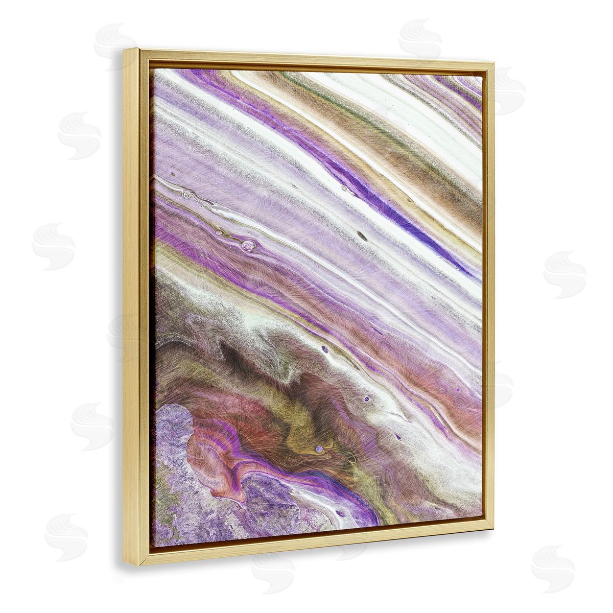 Marcus Prime Abstract Interstellar Stripe Pattern Gold Floater Frame Canvas Art