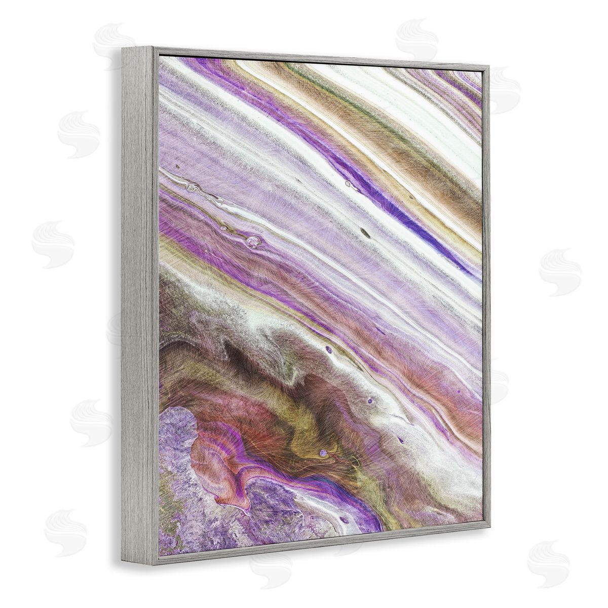 Marcus Prime Abstract Interstellar Stripe Pattern Gray Framed Giclee Wall Art