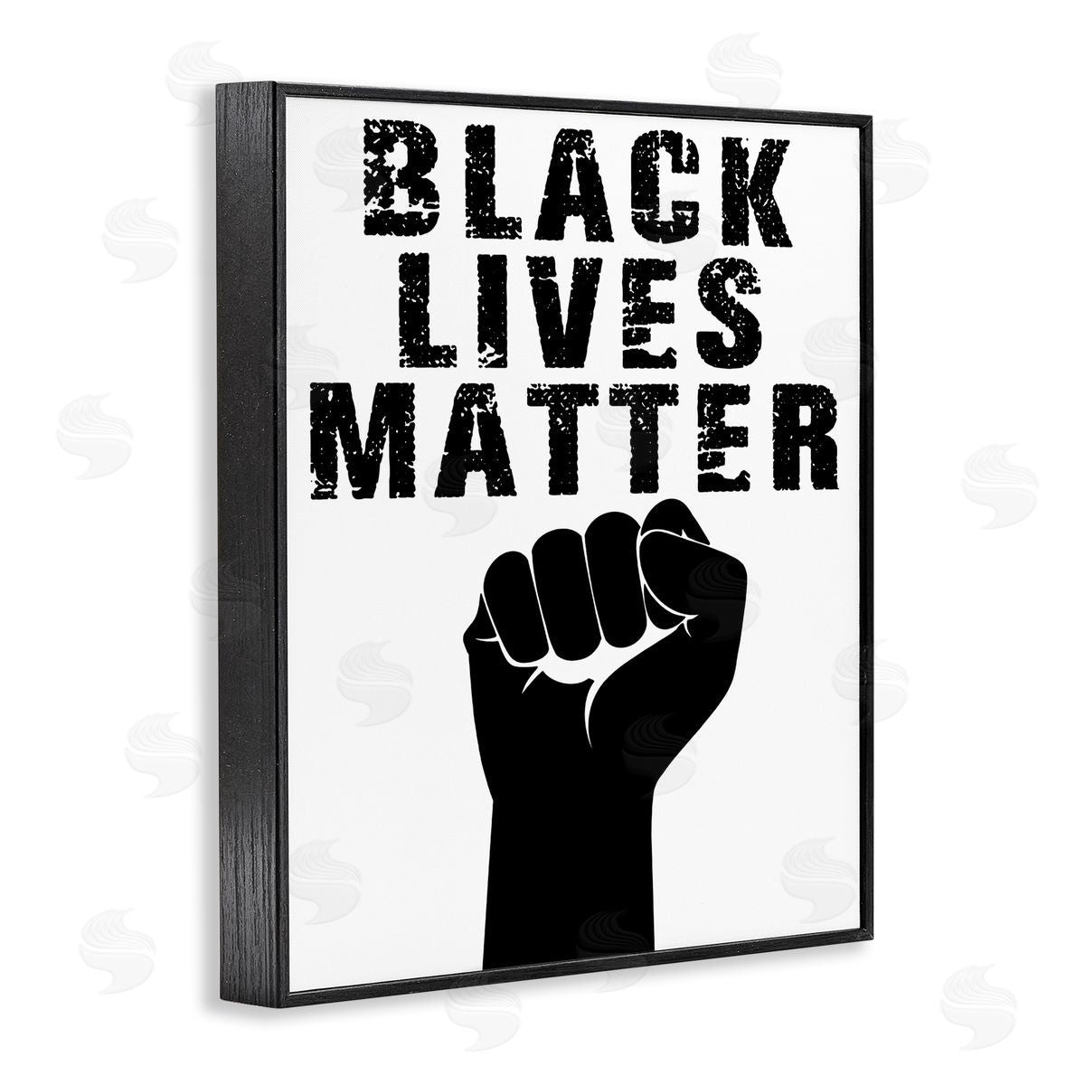 Marcus Prime Black Lives Matter Typography Raised Fist Black Framed Giclee Wall Art