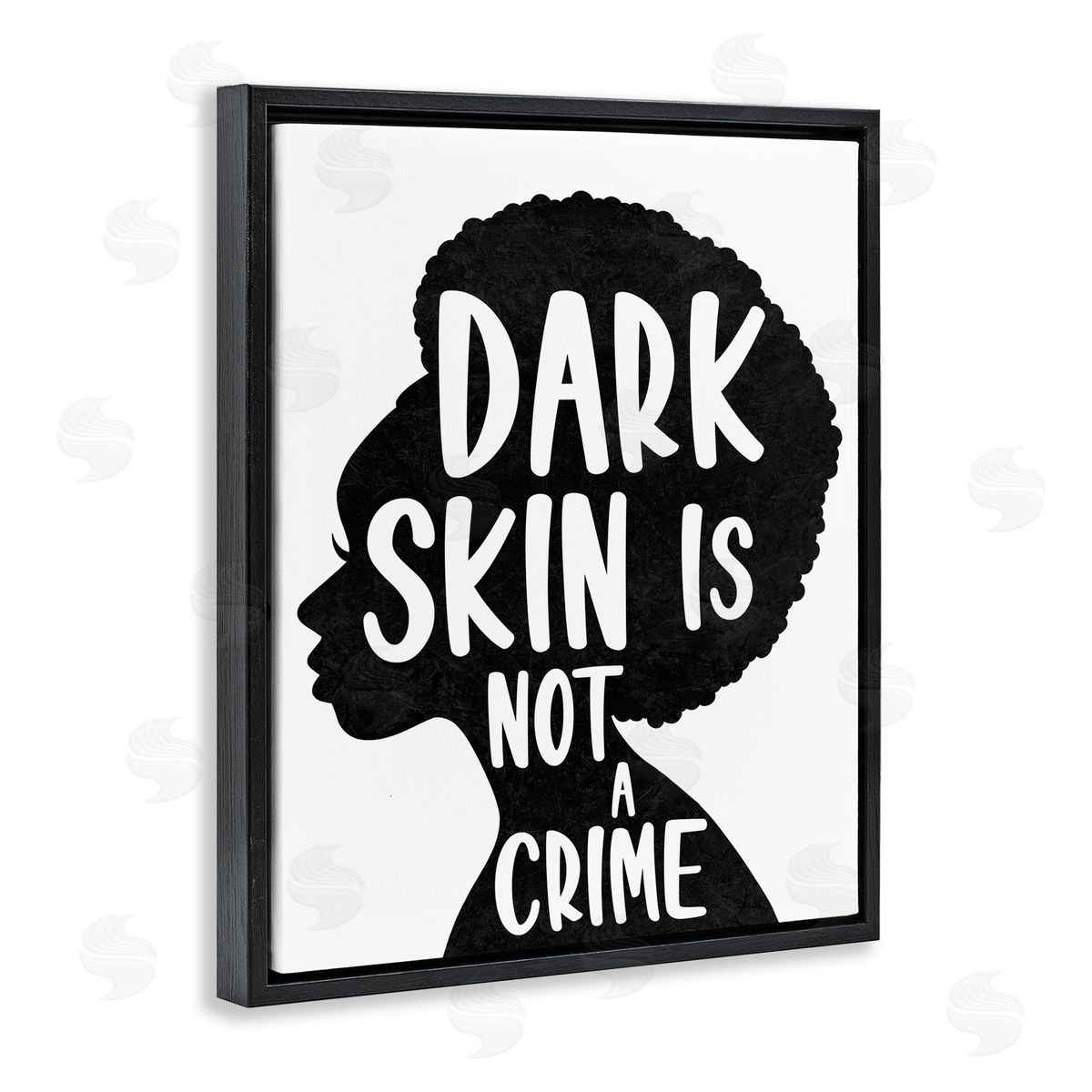 Marcus Prime Dark Skin No Crime Female Silhouette  Black Floater Frame Canvas Art