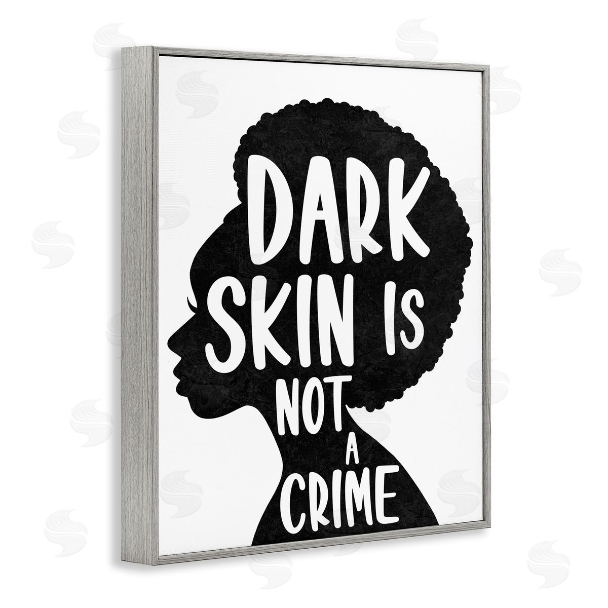 Marcus Prime Dark Skin No Crime Female Silhouette  Gray Framed Giclee Wall Art