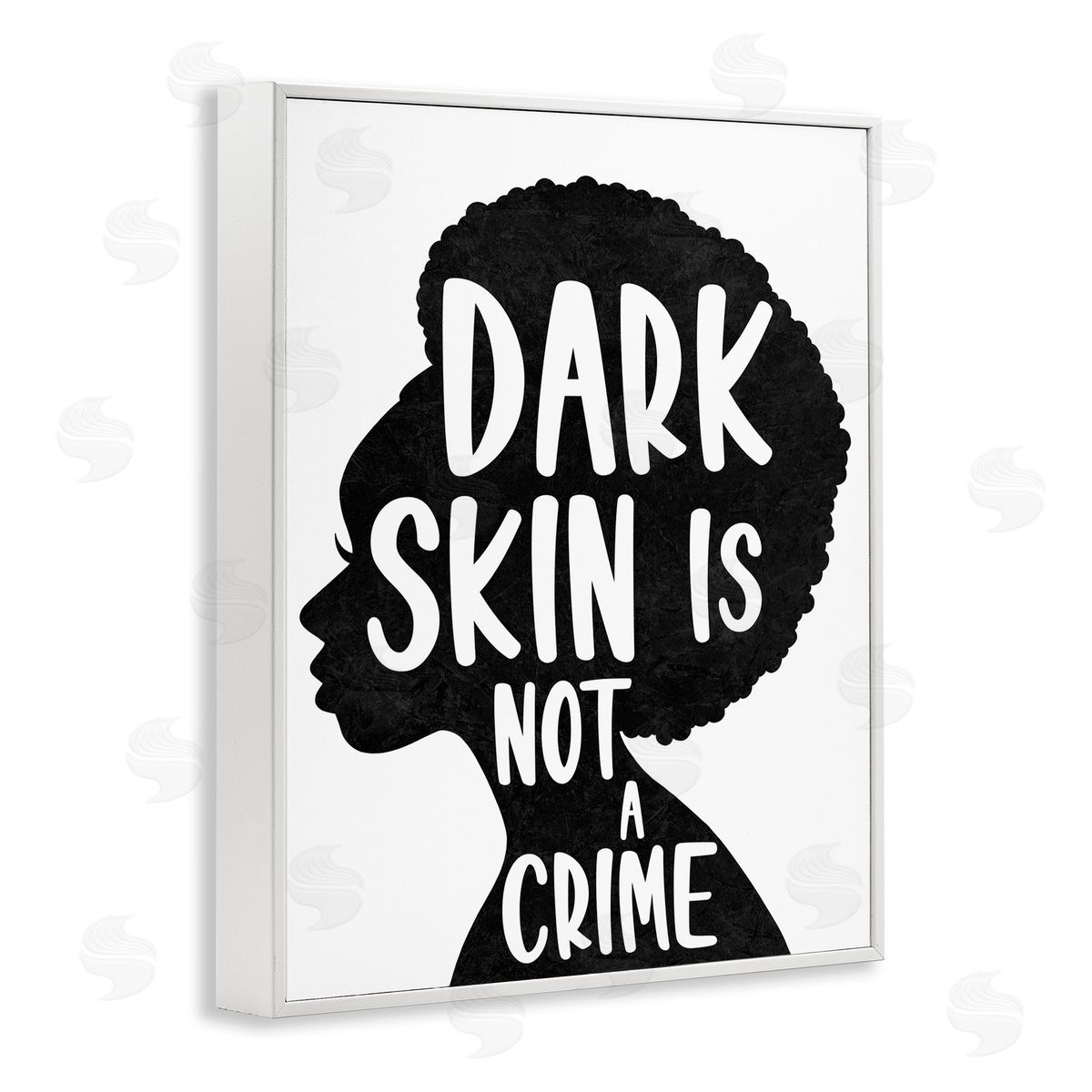 Marcus Prime Dark Skin No Crime Female Silhouette  White Framed Giclee Wall Art