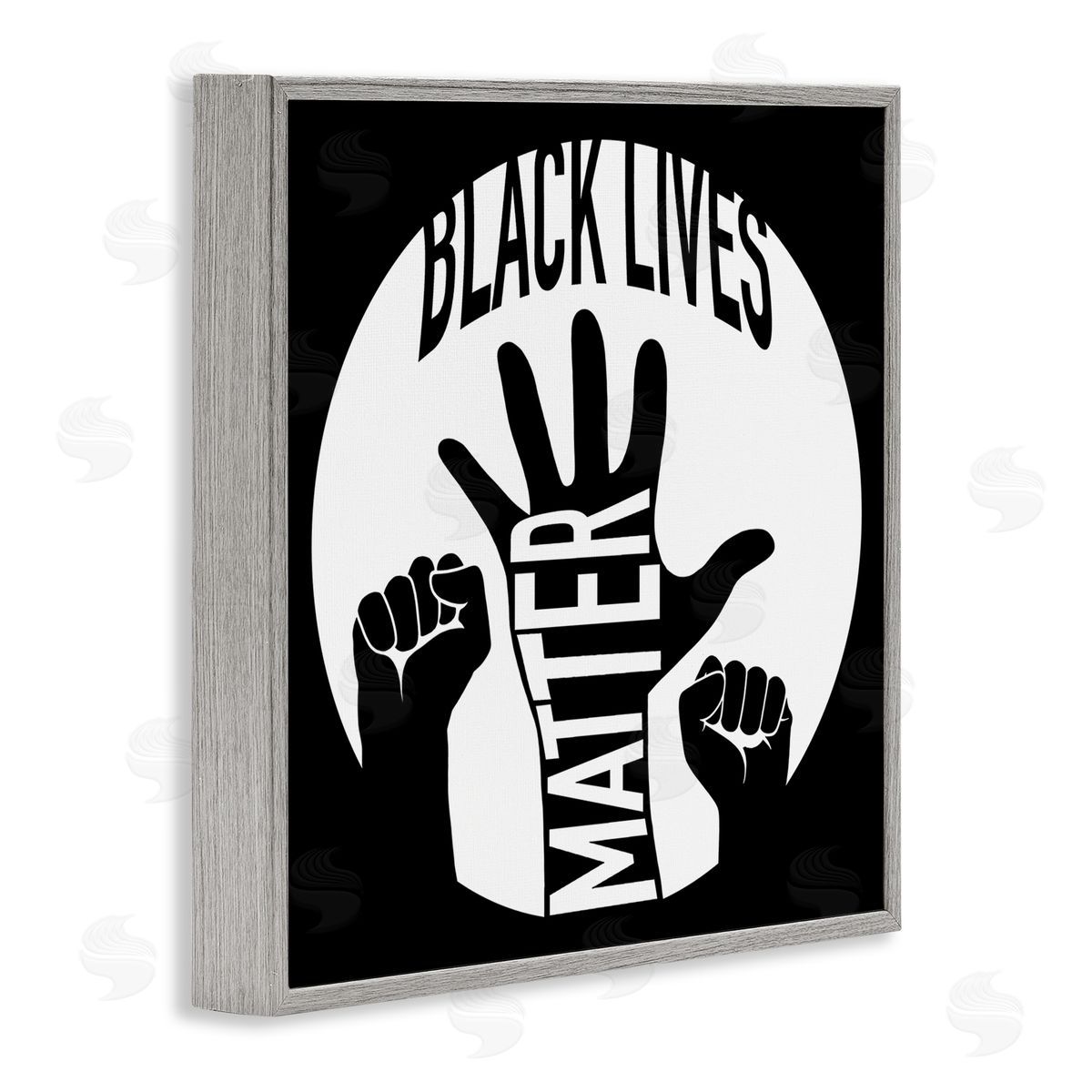 Marcus Prime Black Lives Matter United Raised Hands  Gray Framed Giclee Wall Art