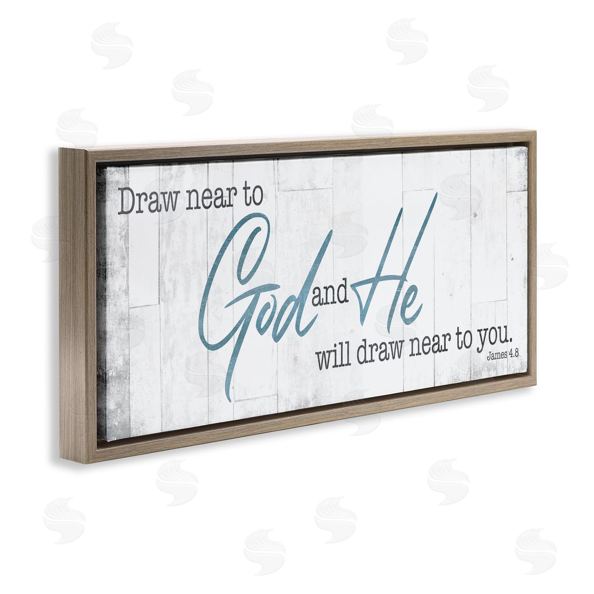 Near to God Charming Proverb Brown Floating Frame Canvas Wall Art, Home Decor by Milli Villa