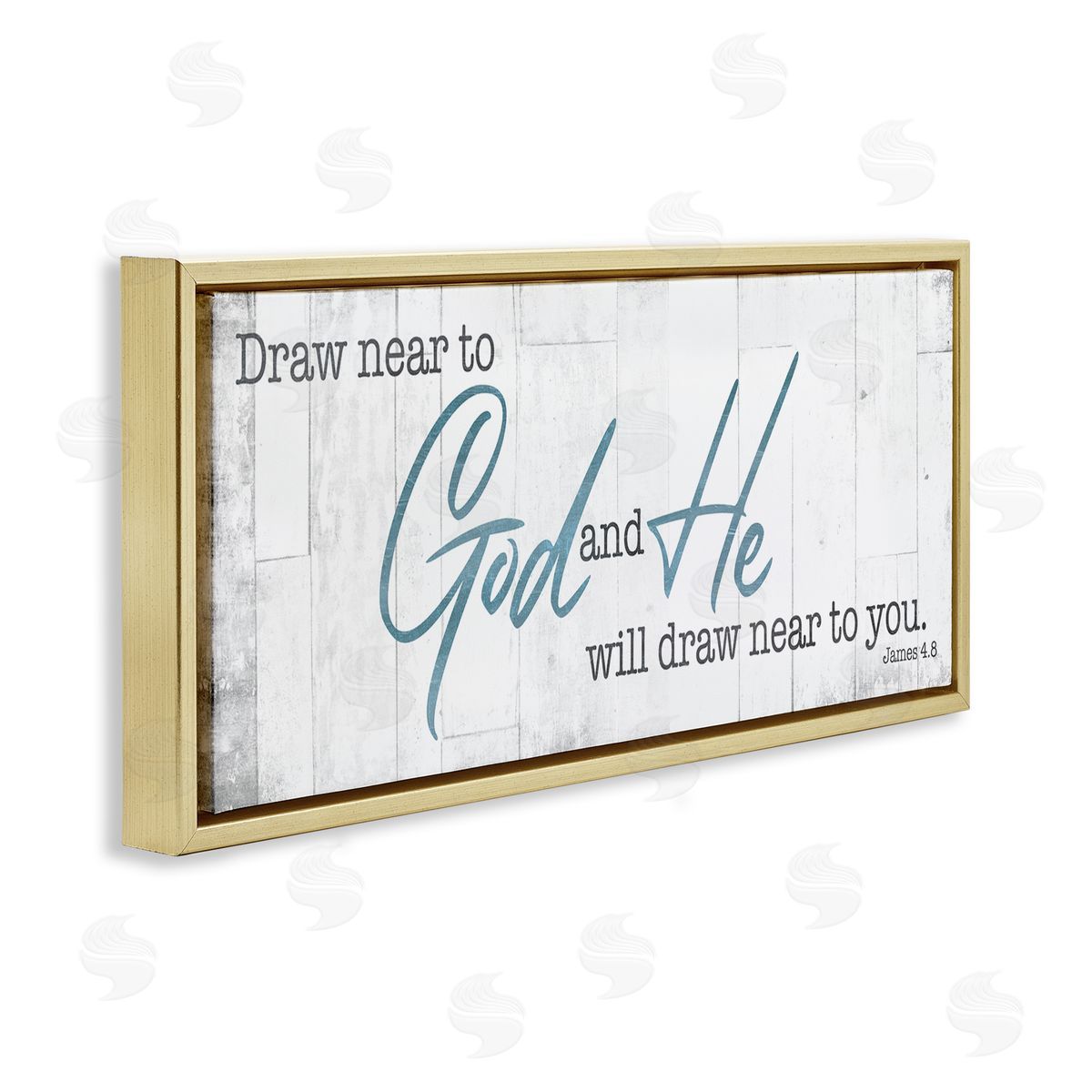 Near to God Charming Proverb Gold Floating Frame Canvas Wall Art, Home Decor by Milli Villa