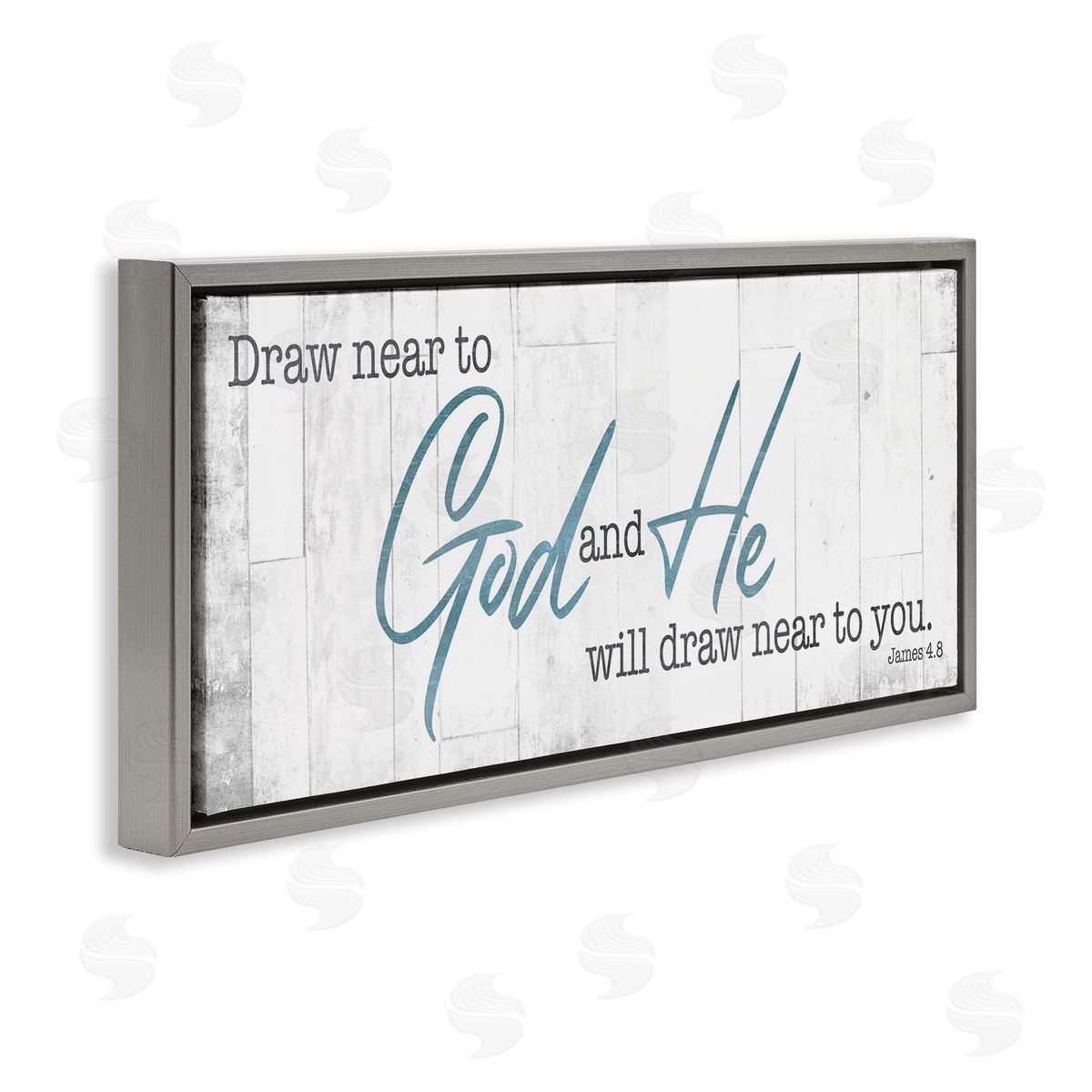Near to God Charming Proverb Grey Floating Frame Canvas Wall Art, Home Decor by Milli Villa