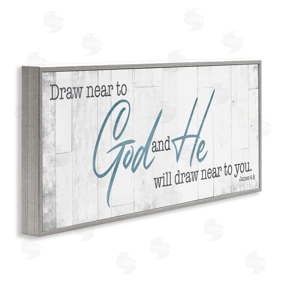 Near to God Charming Proverb Grey Frame Print Wall Art, Home Decor by Milli Villa