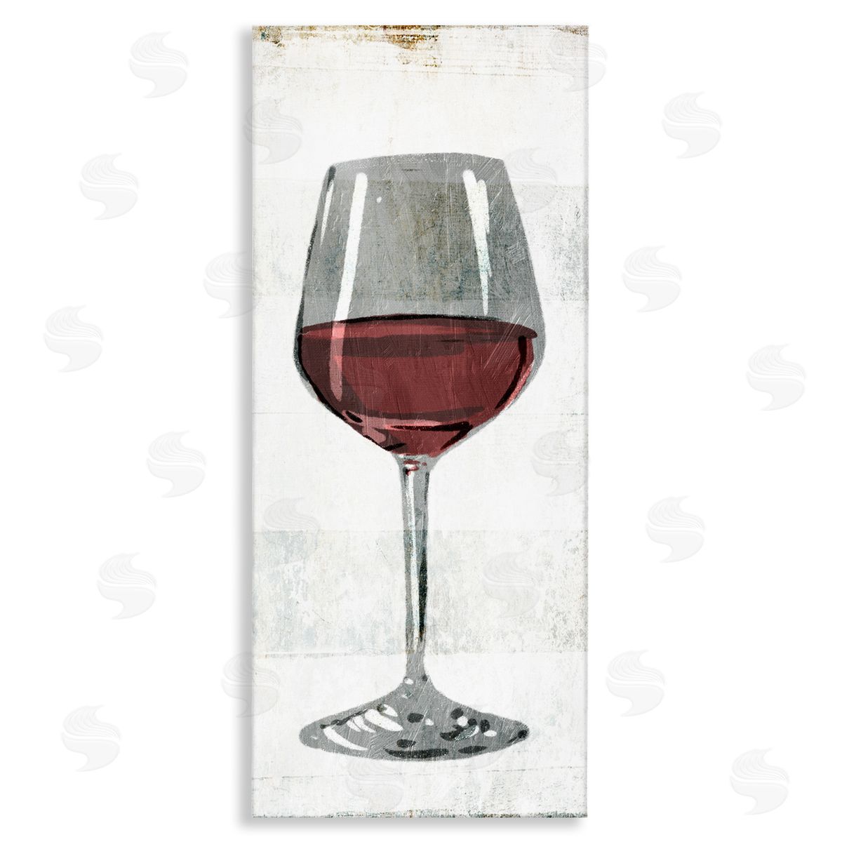 Rustic Kitchen Red Wine Glass Canvas Wall Art, Home Decor by Milli Villa