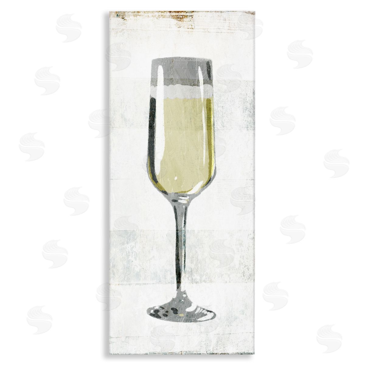 Milli Villa Champagne Flute Rustic Kitchen Canvas Wall Art