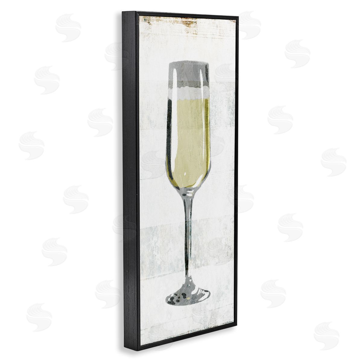 Milli Villa Champagne Flute Rustic Kitchen Black Framed Giclee Wall Art