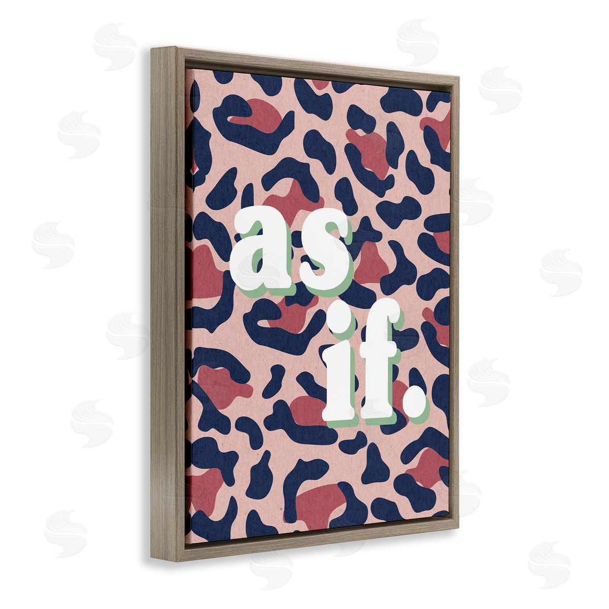 Stupell Studio As If over Pink Leopard Print Brown Floater Frame Canvas Art