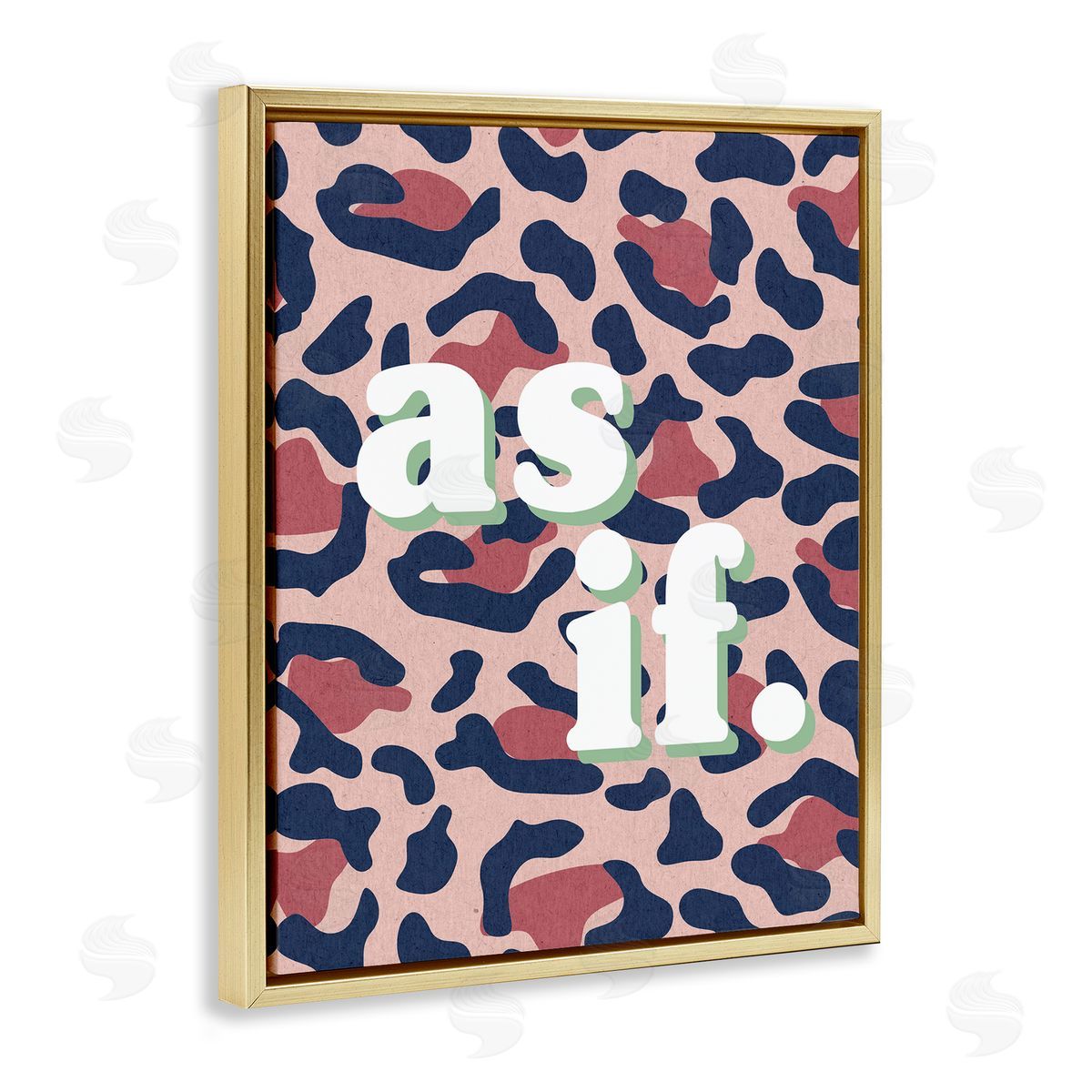 Stupell Studio As If over Pink Leopard Print Gold Floater Frame Canvas Art