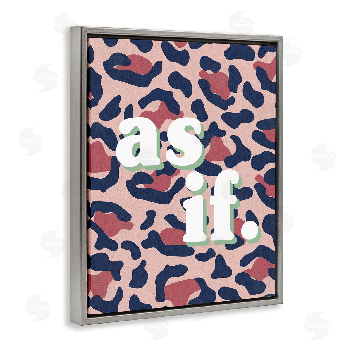 Stupell Studio As If over Pink Leopard Print Gray Floater Frame Canvas Art