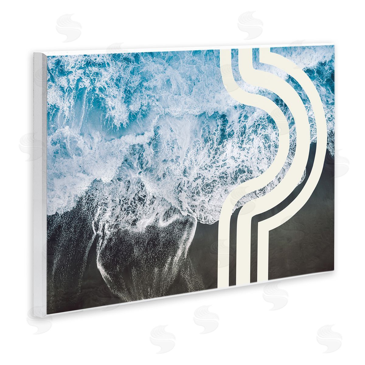 Stupell Studio Blue Beach Abstract White Arch Lines Wall Plaque Art