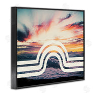 Stupell Studio | Sunset Cloud Landscape White Arch Lines