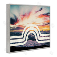 Stupell Studio | Sunset Cloud Landscape White Arch Lines