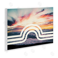 Stupell Studio | Sunset Cloud Landscape White Arch Lines