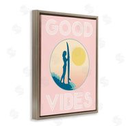 Stupell Studio | Good Vibes Surfer Chick Sunrise