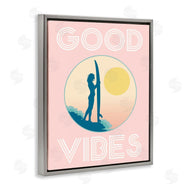 Stupell Studio | Good Vibes Surfer Chick Sunrise