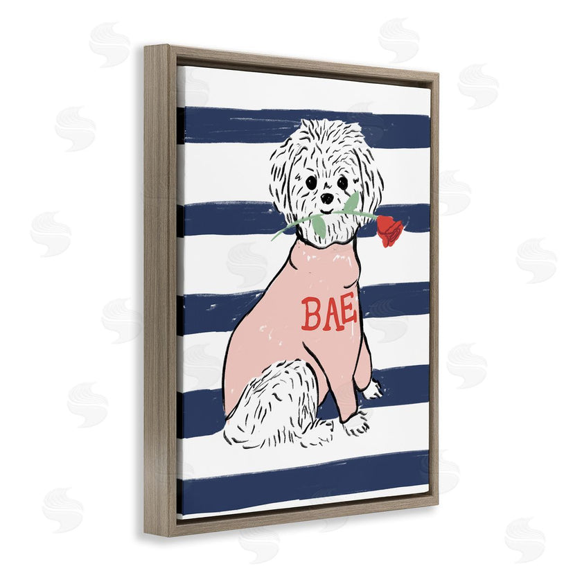 Stupell Studio | Romantic Bichon Puppy Pink Sweater