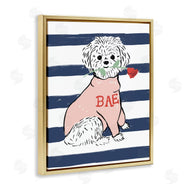 Stupell Studio | Romantic Bichon Puppy Pink Sweater