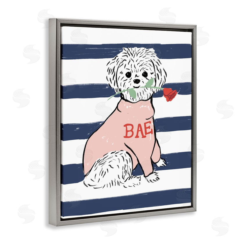 Stupell Studio | Romantic Bichon Puppy Pink Sweater