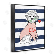 Stupell Studio | Romantic Bichon Puppy Pink Sweater