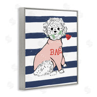 Stupell Studio | Romantic Bichon Puppy Pink Sweater