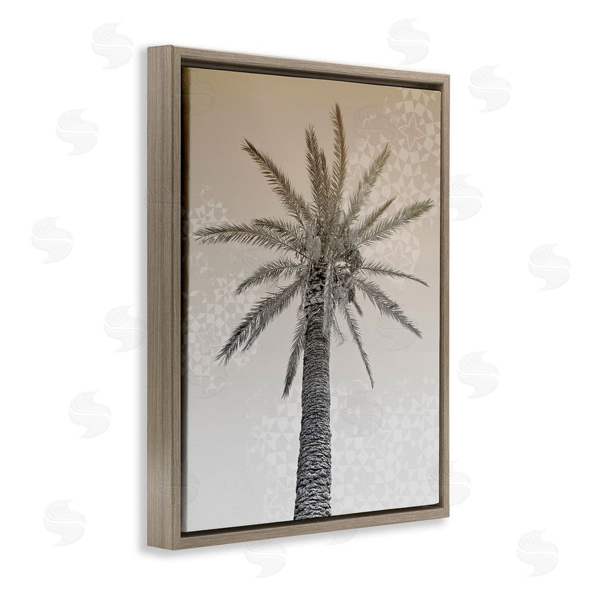 Stupell Studio | Sepia Palm Tree Geometric Pattern