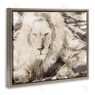 Stupell Studio | Abstract Sepia Jungle Lion Portrait