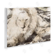 Stupell Studio | Abstract Sepia Jungle Lion Portrait