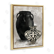 Stupell Studio | Ornate Ceramics over Grey Pattern