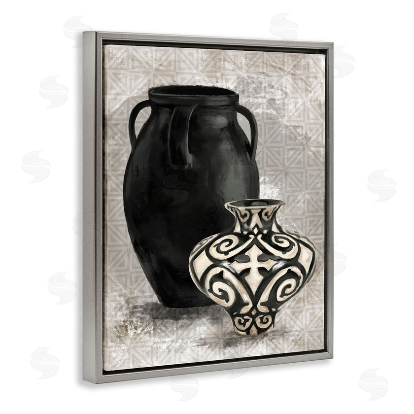 Stupell Studio | Ornate Ceramics over Grey Pattern