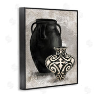 Stupell Studio | Ornate Ceramics over Grey Pattern
