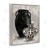 Stupell Studio | Ornate Ceramics over Grey Pattern
