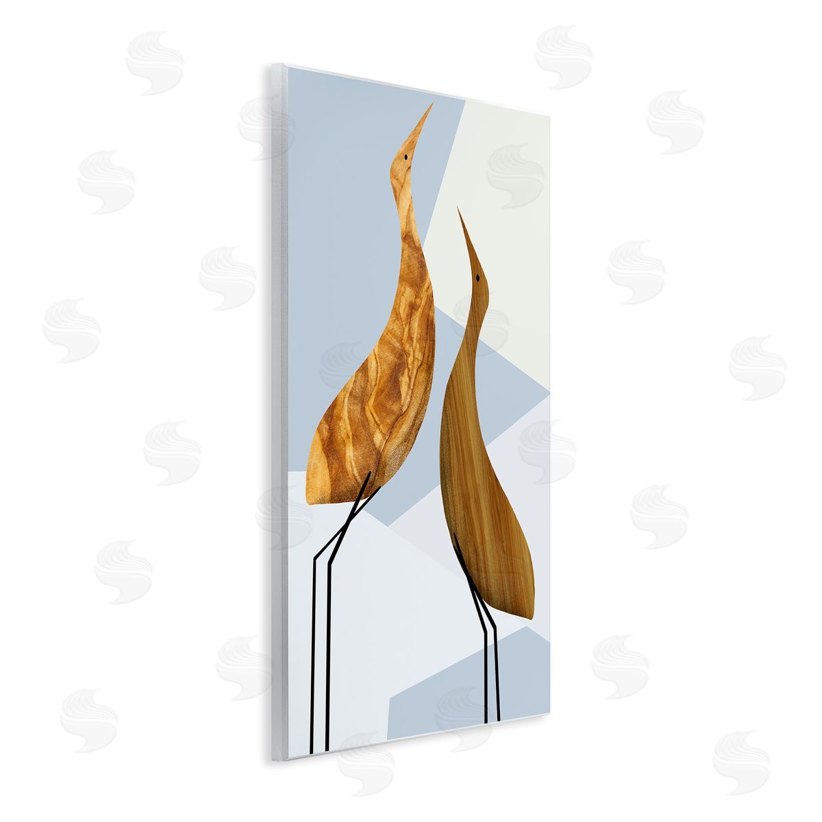 Stupell Studio Tall Tree Pattern Birds Geometric Shapes Wall Plaque Art