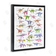 Ziwei Li | Watercolor Dinosaur Chart Whimsical Reptiles