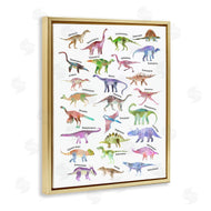 Ziwei Li | Watercolor Dinosaur Chart Whimsical Reptiles