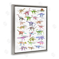 Ziwei Li | Watercolor Dinosaur Chart Whimsical Reptiles